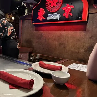 interior, sushi and sashimi