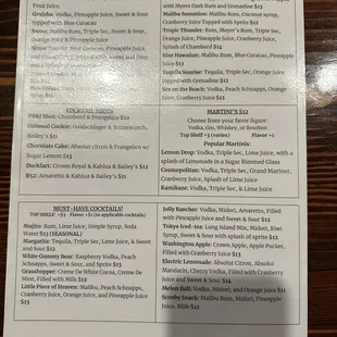 Drink Menu