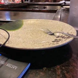 a plate with a fork and knife on it