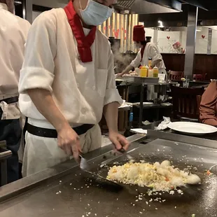 a chef preparing food