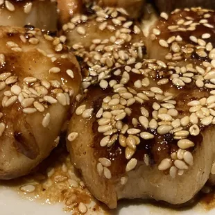 a close up of a plate of food