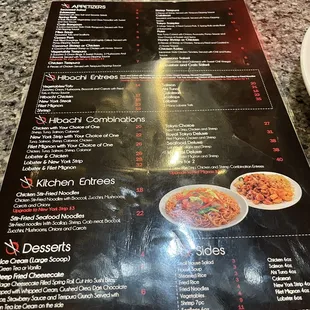 Greasy menu.