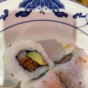 Heavenly roll. That orange fish is supposed to be tuna.