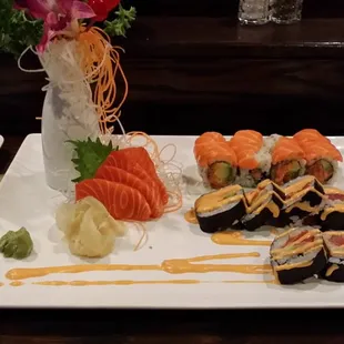 sashimi, sushi, sushi and sashimi, food