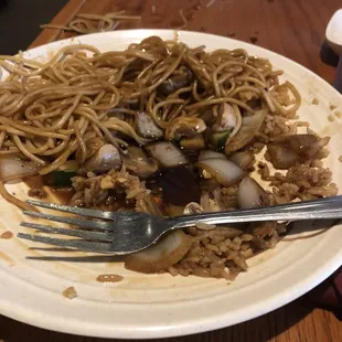 Plate of food from hibachi