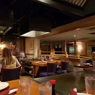 Dining space overlooking the sushi bar