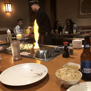 Great chefs and they are awesome w the kids.  TOne young girl was really scared by the fire and he tried his best to work w her