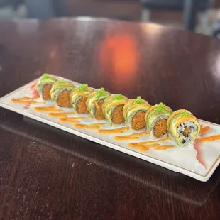 a plate of sushi