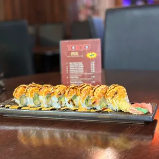 a plate of sushi