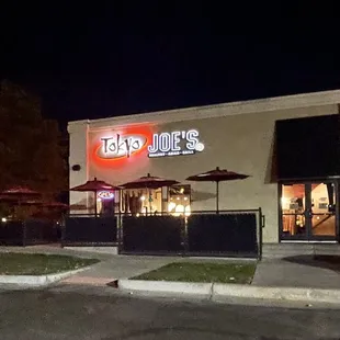 outside of restaurant at night