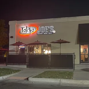 outside of restaurant at night