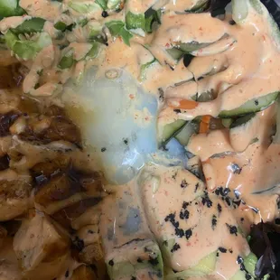 a close up of a plate of food
