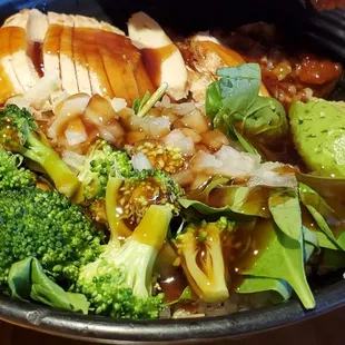 a bowl of asian food