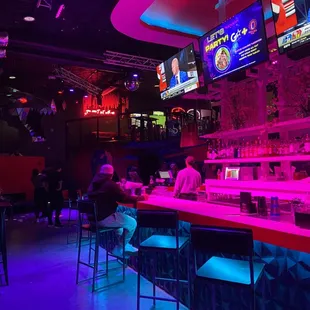 neon lights on the bar