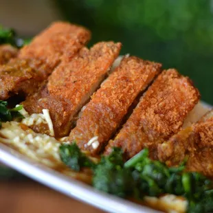 Chicken Katsu curry with cheese and spinach