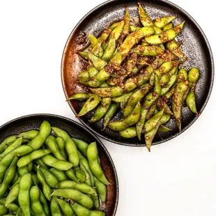 Garlic Edamame &amp; Regular Edamame