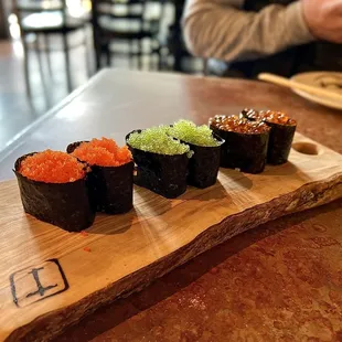 Salmon Roe Sushi Flying Fish Roe Sushi Smelt Fish Roe Sushi