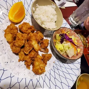 Sesame chicken plate.