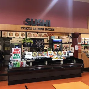 Foodstand at the H-Mart food court.