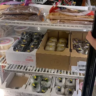 a display of food and snacks