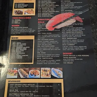 menu