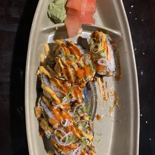 a plate of food on a table