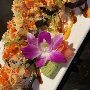 a plate of sushi