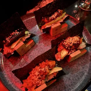Dragon and Hot Cali Temaki Sushi
