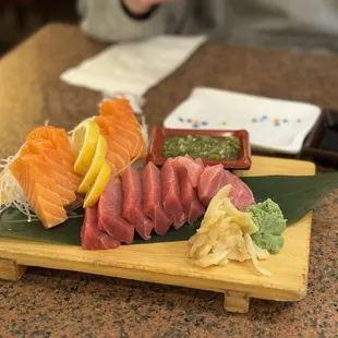 Toro, salmon sashimi