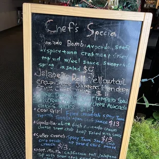 Hard to read "special" menu