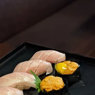 a plate of sushi on a table