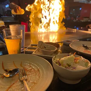 Hibachi Starting the grill