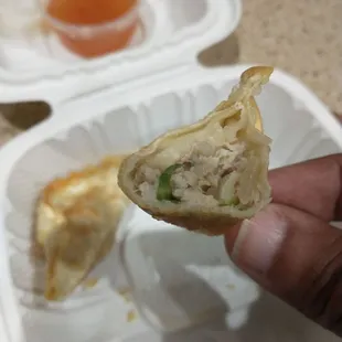 $5.59 Fried gyoza. Packed full of flavor!