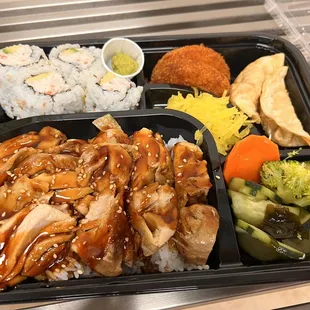 CA roll and chicken teriyaki bento