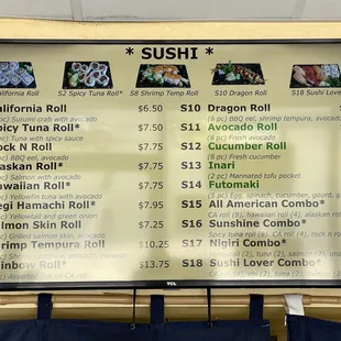 Menu and price as of 7/30/2024