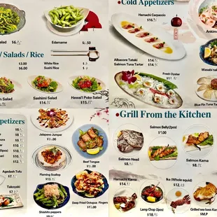 Menu as of as of 3/28/22
