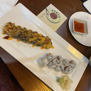 61. Dynamite Roll and 45. Spicy Tuna Roll