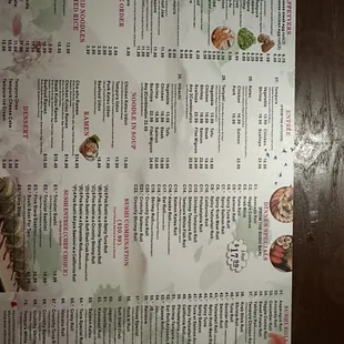 menu