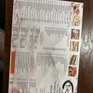menu