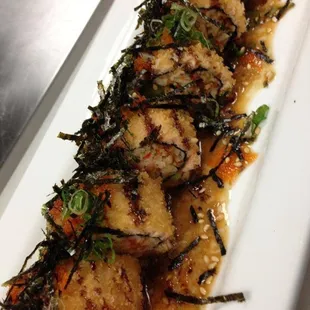 a plate of sushi