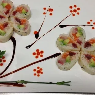 a plate of sushi