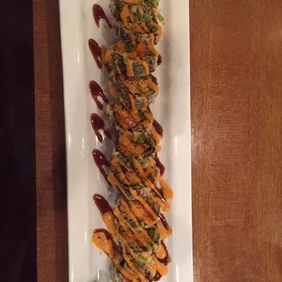 The Crazy Roll.  It is my favorite with the spicy crab and eel.   Overall it has a nice blend of ingredients to make it a delicious choice.