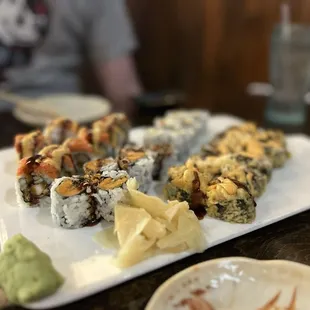 sashimi, sushi, sushi and sashimi, food