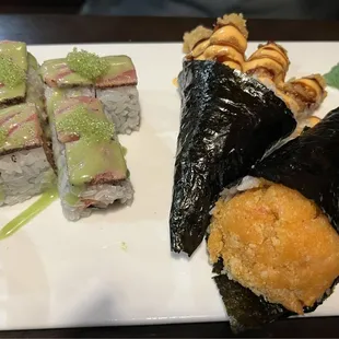 Hand rolls and cut rolls