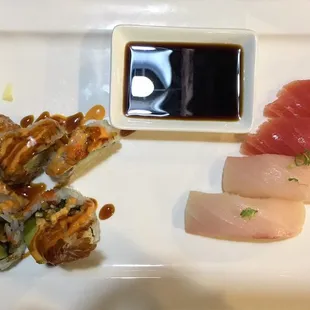 Shrimp Tempura Roll, Maguro, Hamachi