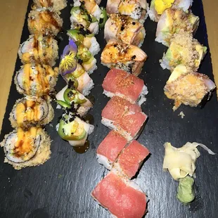 sushi, sashimi, sushi and sashimi, food