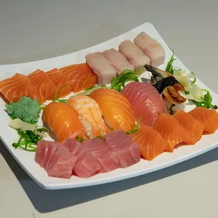 a plate of sushi