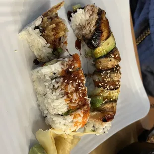 Dragon and spider roll