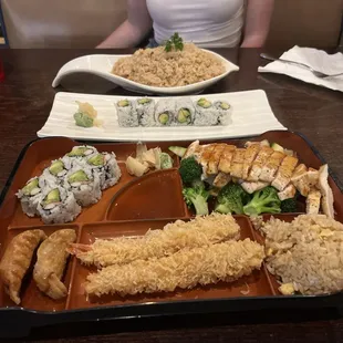 Chicken teriyaki bento Fried rice Avocado roll