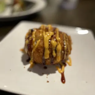 a close up of a piece of food on a plate